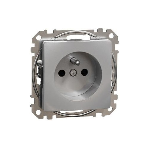 Schneider SEDNA zásuvka síťová 2P+PE 16A bezšroubová det.clonky aluminium
