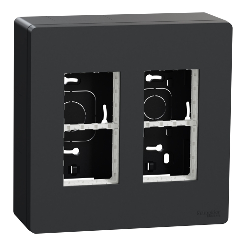 Schneider Unica System+ centrální jednotka 2x4 moduly na.omítku ; antracit