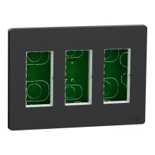 Schneider Unica System+ centrální jednotka 3x4 modulů zapuštěná; antracit