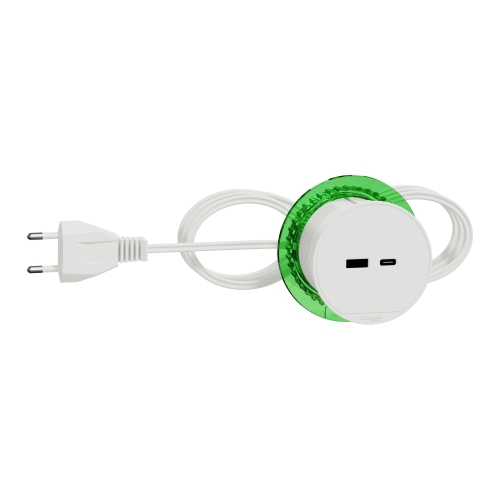 Schneider Unica System+ stolní zásuvky XS USB A/C 3.1A zápustný; bílá