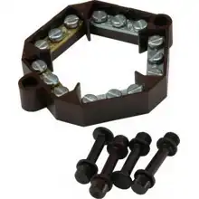 SEZ svorkovnice "věneček" malý 4-pól. 6304-11, černá s upevňovacími sloupky 4ks