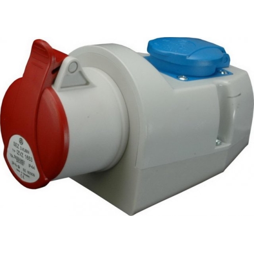SEZ zásuvka nástěnná komb. 16A 5 Pin+220V IP44