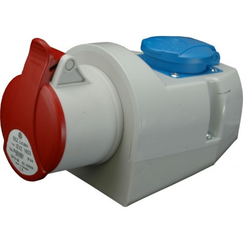 SEZ zásuvka nástěnná kombinovaná 32A 5-pól+220V IP44