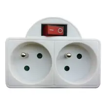 SOLIGHT adaptér rozbočovací 2 x 10A bílá vypínač