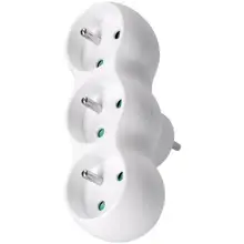 SOLIGHT adaptér rozbočovací 3 x 10A bílá