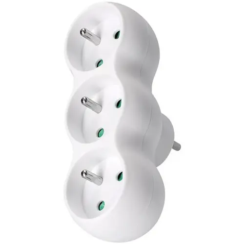 SOLIGHT adaptér rozbočovací 3 x 10A bílá