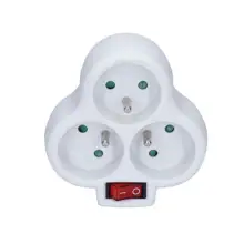 SOLIGHT adaptér rozbočovací 3 x 10A bílá vypínač