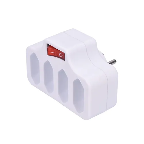 SOLIGHT adaptér rozbočovací 4 x 25A bílá vypínač