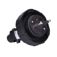 SOLIGHT gumová vidlice do vlhka a prachu, přímá, IP65, černá