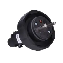 SOLIGHT gumová vidlice do vlhka a prachu, přímá, IP65, černá