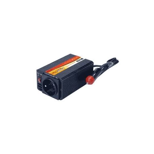 SOLIGHT Invertor 12V 200W kovový černý 12V + USB 500mA