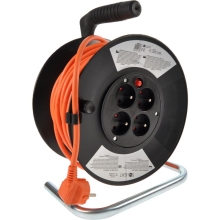 SOLIGHT prodlužovací přívod na bubnu 4-zás. 25m PVC H05VV-F3G 1.5mm oranžová