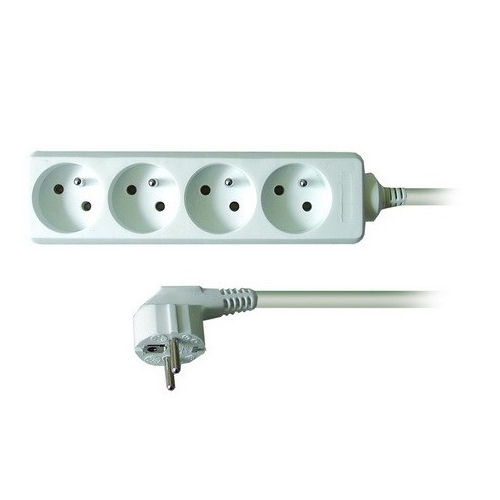 SOLIGHT prodlužovák , 4-zásuvka,2m, bílá /PP21/