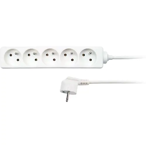 SOLIGHT prodlužovák 5-zásuvka,1.5m, bílá /PP40/