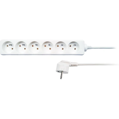 SOLIGHT prodlužovák 6-zásuvka,2m, bílá /PP61/