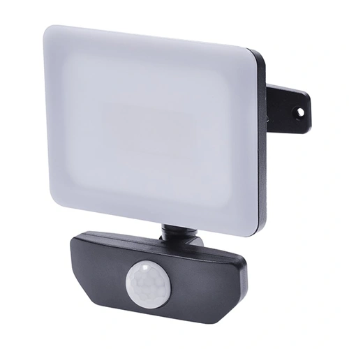SOLIGHT reflektor (floodlight) se sensorem, 10W, 850lm, 4000K, IP44, černý