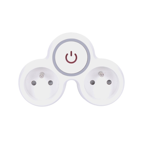 SOLIGHT rozbočka adaptér 2x 10A, bílá-šedá, vypínač