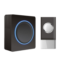 SOLIGHT zvonek bezdrátový do zásuvky 120m černý voděodolný