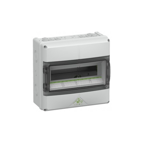 SPELSBERG rozvodnice na omítku AK 14 14mod. IP65 průhledná dvířka šedá N/PE