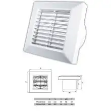 TOMEX ventilátor PRIMO BASE 100 A automat žaluzie hygrostat časovač IP-X2