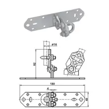 TREMIS držák."T" oddal hromosvodů s kloub FeZn