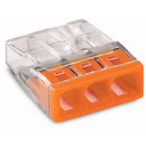 WAGO krabicová svorka 3x0.5-2.5 mm2 transp/oranž Kód:2273-203