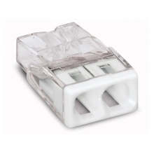 WAGO svorka krabicová 2x0.5-2.5 mm2 transp/bílá Kód:2273-202/10 bal.10ks