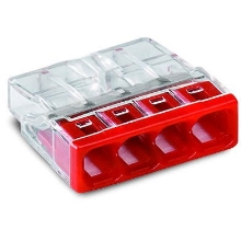 WAGO svorka krabicova 4x0.5-2.5 mm2 transp/cervena Kód:2273-204/10 bal.10ks