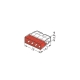 WAGO svorka.krabicova 4x0.5-2.5 mm2 transp/cervena Kód:2273-204 ; bal.=100ks