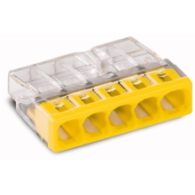 WAGO svorka krabicová 5x0.5-2.5 mm2 transp/žlutá Kód:2273-205