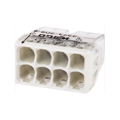 WAGO svorka.krabicová 8x0.5-2.5 mm2 transp/šedá Kód:2273-208 ;pytel=2500ks