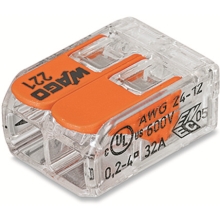 WAGO svorka s páčkou 2x0.14-4 mm2 transp/oranž Kód:221-412