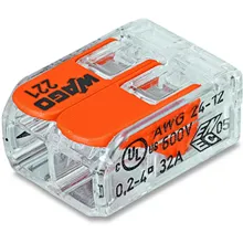 WAGO svorka s páčkou 2x0.14-4 mm2 transp/oranž Kód:221-412