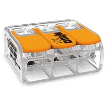 WAGO svorka s páčkou 3x0.5-6 mm2 transp/oranž Kód:221-613