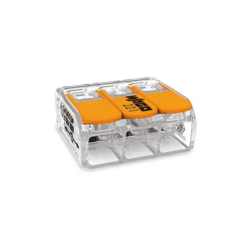 WAGO svorka s páčkou 3x0.5-6 mm2 transp/oranž Kód:221-613