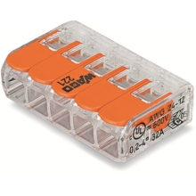 WAGO svorka s páčkou 5x0.14-4 mm2 transp/oranž Kód:221-415