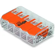 WAGO svorka s páčkou 5x0.14-4 mm2 transp/oranž Kód:221-415