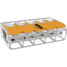 WAGO svorka s páčkou 5x0.14-4 mm2 transp/oranž Kód:221-415 ;pytel=500ks