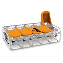 WAGO svorka s páčkou 5x0.5-6 mm2 transp/oranž Kód:221-615