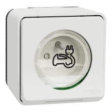 Schneider MUREVA zásuvka pro elektromobil povrch. 250V 16A 2P+PE IP55 ; bílá